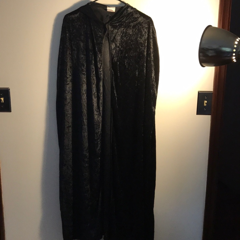 Halloween Long Black Hooded Cape